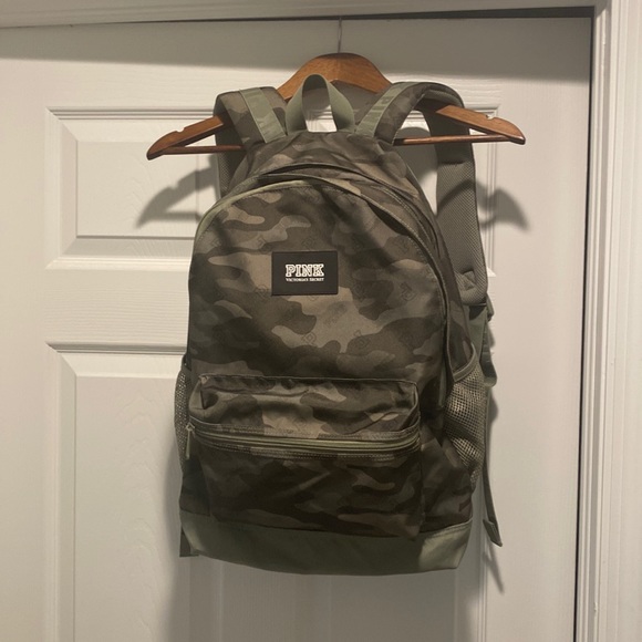 Pink camo backpack-NWOT. Very cute Victoria Secret Pink camo backpack.